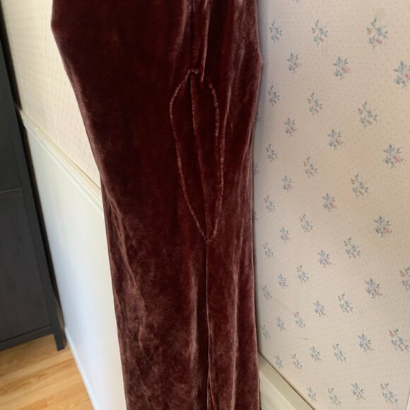 Aritzia Wilfred Spritz dress Pink Truffle Velvet Silk Midi Dress Size S - Picture 9 of 9